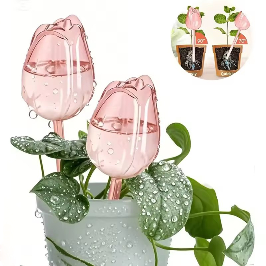 Self Watering Planter - 투명하고 두꺼운 PET 재질의 튤립 모양