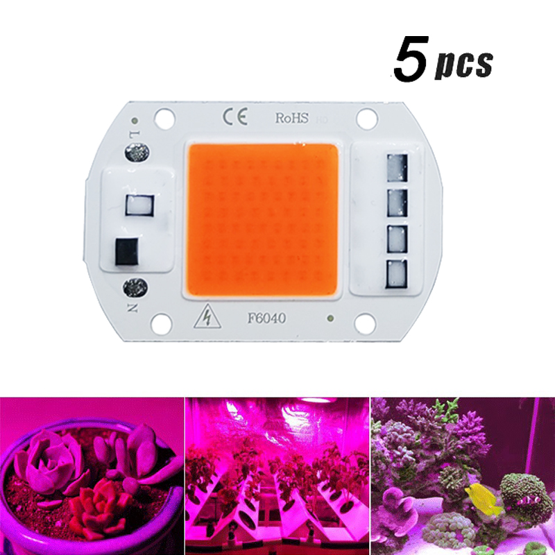 Plant Grow Light Full Spectrum - 5Pcs LED 성장 COB 라이트 칩
